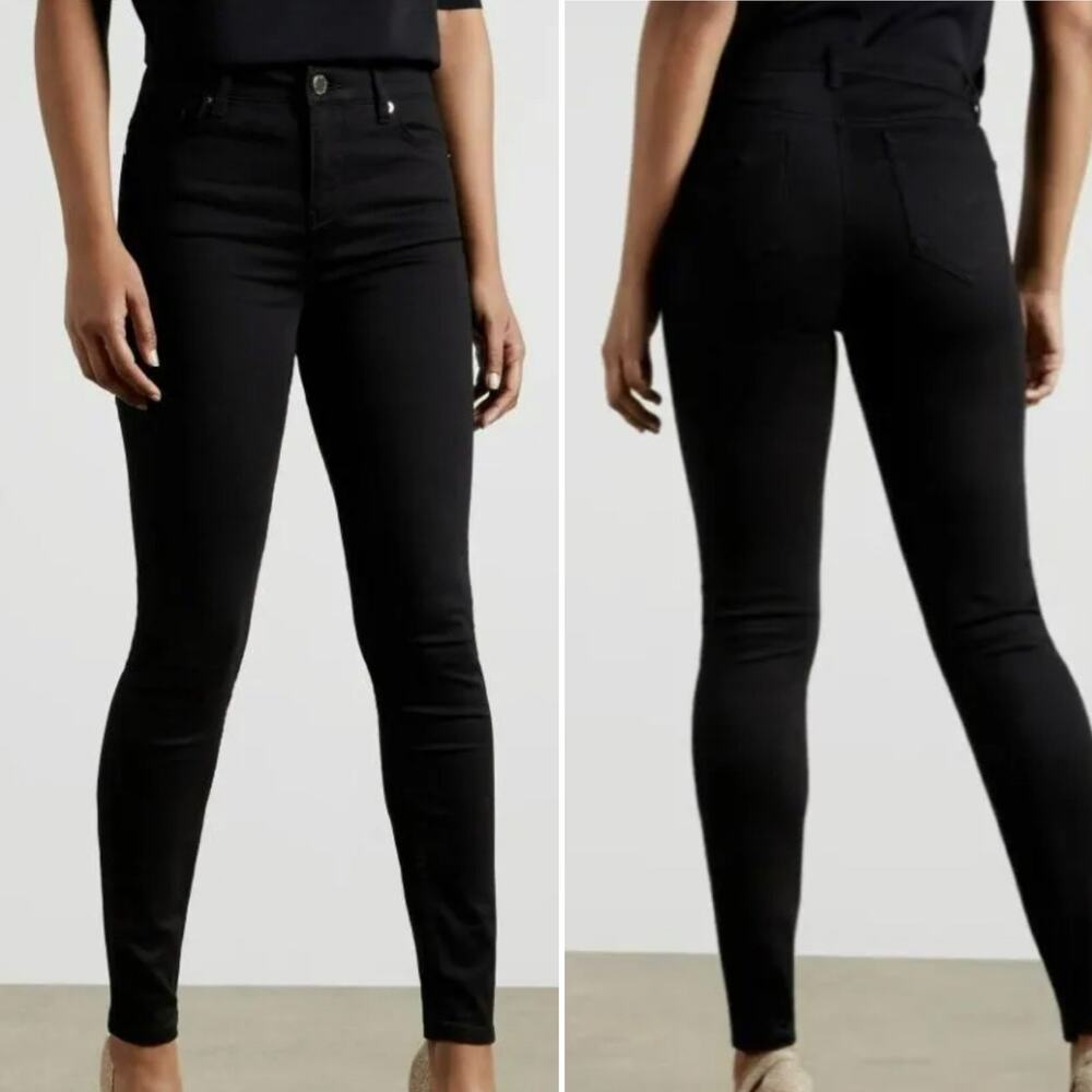 Ted Baker London Alesias Women's Mid Rise Skinny Denim Jeans Black Size 26 NWT
